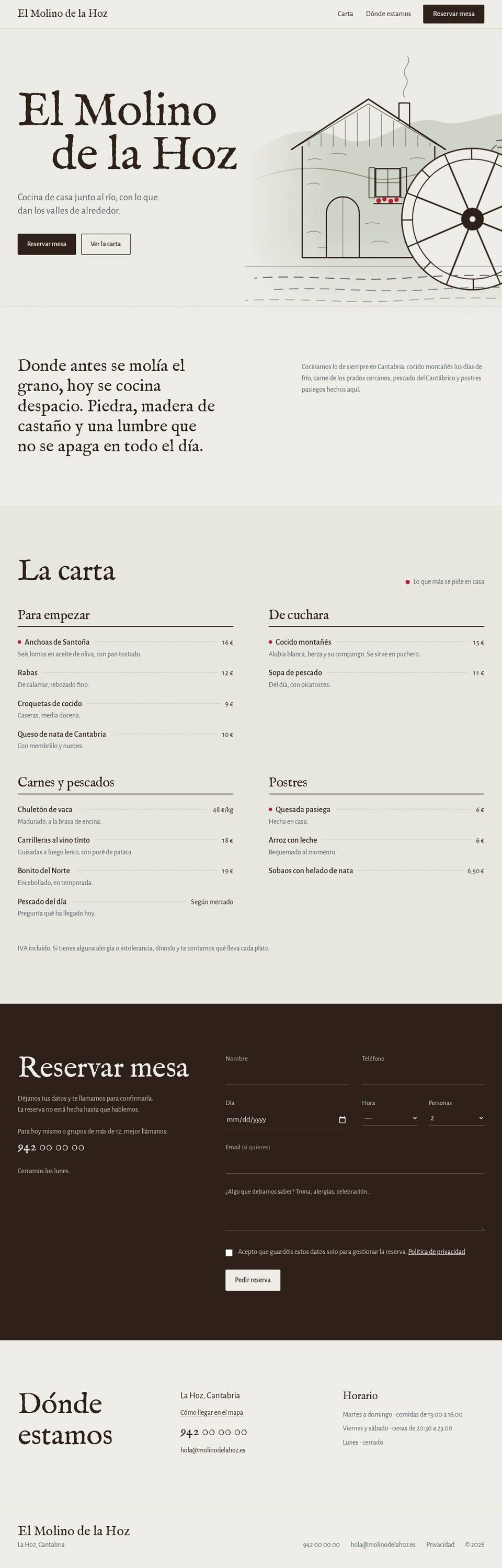 Captura completa de la portada de El Molino de la Hoz